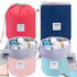 INVODA 4PCS Cosmetic Bag 4 Pieces Barrel Shaped Travel Makeup Bags Large Capacity Soft Waterproof Portable Drawstring Cosmetic Bag Multifunctional...