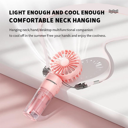 Portable Handheld Misting Fan?Rechargeable Battery Operated Spray Water Mist Fan Foldable?4 Speeds?Small Personal Cooling Fans for Outdoor,Travel,...