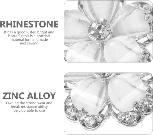 Rhinestone Flower Sewing Button, Zinc Alloy Crystal Craft Buttons, Decorative Knitting Buttons, Flower Rhinestone Buttons for Clothing DIY Crafts ...