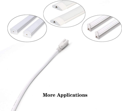 T5 T8 Extension Cords, 9ft Connector Cord, 3-Prong Extended Power Cable for Integrated LED Tube Light, Single LED Shop Garage Light Fixture, Under...