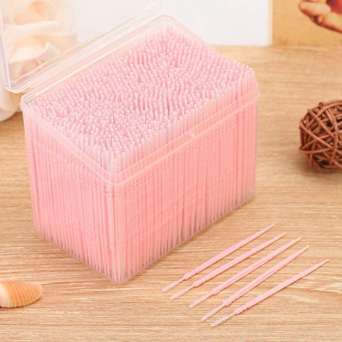 AKOAK Plastic Toothpick, Two-Headed Toothpick Oral Stick, Disposable Interdental Brush Oral Hygiene Cleaning and Care Tools (About. 1050-1100 Piec...