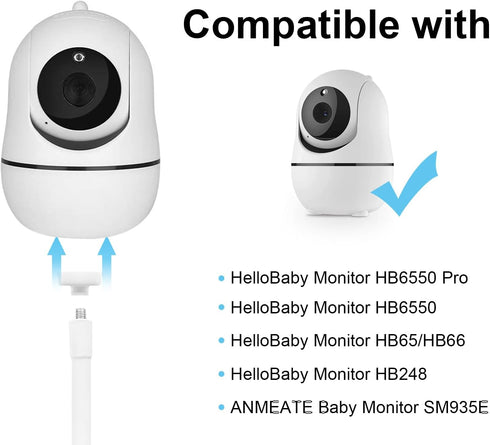 2 Pack Baby Monitor Mount Compatible with HelloBaby HB6550 HB65/HB66/HB248,Nanit Pro Smart Baby Monitor & Flex Stand, Flexible Clip Clamp Mount Lo...