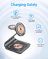 3 in 1 Wireless Charger for MagSafe, Aluminum Alloy Wireless Charging Station, Compatible with iPhone 14/13/12, Apple Watch, AirPods Pro/3/2 (Cabl...