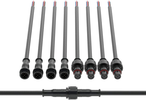 BTF-LIGHTING 5 Pin Electrical Connector 24AWG IP65 Male Female Connector 7.87in/20cm Extension Cable for Car,Truck,Boat,Indoor/Outdoor LED Strip L...