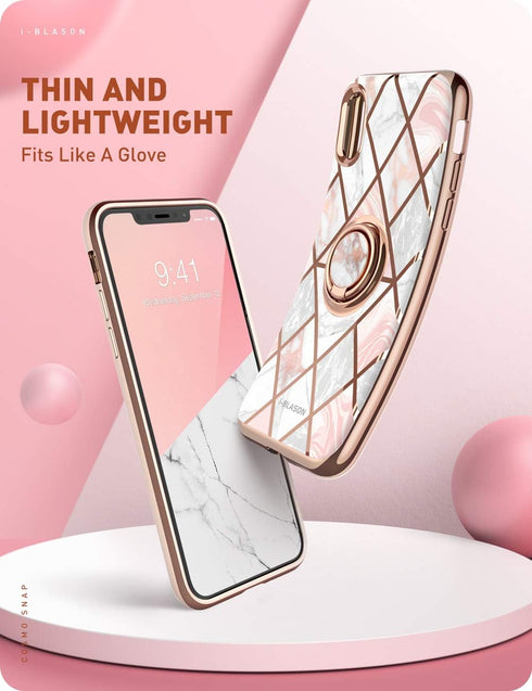 i-Blason Cosmo Snap Case Designed for iPhone Xs Max (2018 Release), Slim with Built-in 360° Rotatable Ring Holder Kickstand Supports Car Mount (Ma...