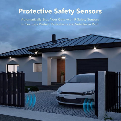 Safety Infrared Sensor, Automatic Single Beam Counterpart 12/24v, Waterproof Detector Alarm,1Pair Half Egg 20m, for Home Gate Door Window Security...