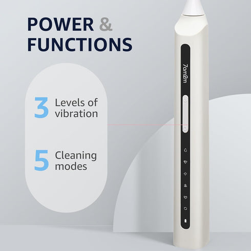 7AM2M Sonic Electric Toothbrush, High Power Rechargeable Toothbrushes, with 8 Brush Heads for Adults and Kids, 15 Adjustable Modes, Built-in 2-Min...