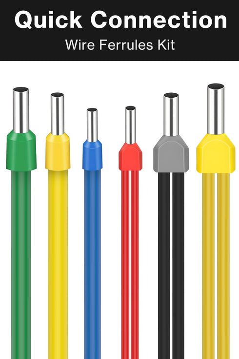 Lytool Double Wire Ferrule Kit,1200pcs Ferrules Terminal Set, Insulated Ferrule Crimp Pin, Twin Ferrule Connectors Wire Ends Terminals Pins, Singl...