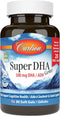 Carlson - Super DHA Gems, 500 mg DHA Supplements, 640 mg Fatty Acids, Wild-Caught Norwegian Arctic Fish Oil Concentrate, Sustainably Sourced Nordi...