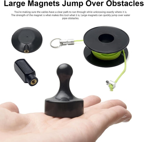 Magnetic Wire Puller, Wire Routing Magnet Tool Kit with Handle, Magnetic Garden Repair Cable Puller Tool, Fish Tape Wire Puller Wire Snake for Run...