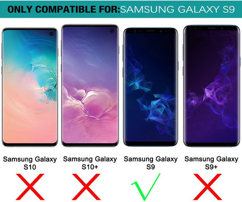 SURITCH Case for Samsung Galaxy S9,?Built in Screen Protector??Support Wireless Charging? Rugged Back Cover Hybrid Bumper 360 Protective Case Matt...