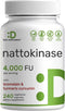 Nattokinase 4,000 FU Per Serving, 240 Veggie Capsules – Bromelain, Turmeric Curcumin, with Black Pepper Complex – Heart Health & Digestive Enzymes...