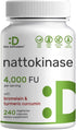 Nattokinase 4,000 FU Per Serving, 240 Veggie Capsules – Bromelain, Turmeric Curcumin, with Black Pepper Complex – Heart Health & Digestive Enzymes...
