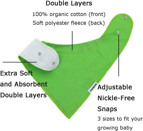 10 Pack Baby Bibs Plain Baby Bandana Drool Bibs for Drooling and Teething, Super Absorbent&Soft Bibs for Baby Boys and Girls...