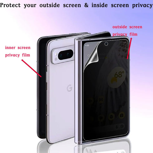 [1 Set 2PCS Privacy Screen Protector for Google Pixel Fold Outside +Inside Soft Anti-peeping Screen Protector Anti-spy Film (Matte Privacy)......