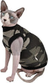 Sphynx Hairless Cat Summer Cotton T-Shirts Cat Vest Pet Clothes,Round collar vest Kitten Shirts sleeveless, Cats & Small Dogs Apparel (Medium, Bla...