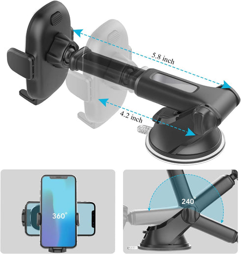 OQTIQ Replacement Suction Cup Mount Part, with Replacement Dashboard Pad Disc, 17.2mm Ball Joint Suction Cup with Adhesive Mounting Disk for Phone...