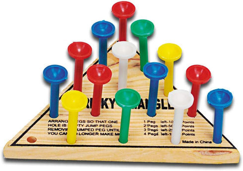 Tricky Triangle Classic Travel Wooden Brain Teaser Peg Game- 12 Per Pack...