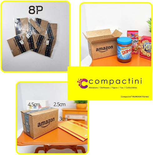 Miniature Set Shopping Mall Shipping Boxes 8P(Unfolded) 1:12 Scale Models Dollhouse Accessory Prime Shipping Box Miniature...
