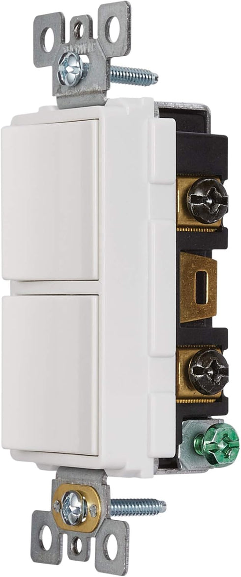 Broan-NuTone P2RW Two-Rocker Wall Control Switch for Bathroom Exhaust Fan, White, 2......