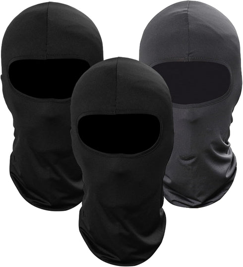 3 Pack Balaclava Face Mask, Ski Mask for Men Women, UV Protection Windproof Scarf for Motorcycle Snowboard Cycling 2 Black/1 Gray...