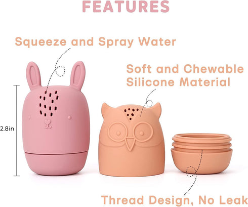 Bath Toys, Squeezable Bathtub Toys for Toddle 6-12-18 Months+, Eco-Friendly Mold Free Silicone Bath Toys, Baby Shower Toys for Kids 1-3...