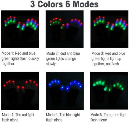 Luwint Kids LED Gloves Finger Light up Gloves - Flashing Autistic Cool Toys for Boys Girls, Children 3-7 Years...