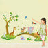 decalmile Jungle Animals Tree Wall Stickers Lion Giraffe Elephant Walking on Bridge Wall Decals Kids Room Baby Room Nursery Bedroom Wall Decor(Fin...