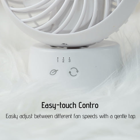 Portable Oscillating Desk Fan Handheld Table Fan Small Mini Fans Rechargeable 3.5 Inches Portable Mini Table Top Fans for Office Desk Indoor/Outdo...