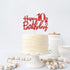 Red Glitter Happy 10th Birthday Cake Topper - Ten Sign Cake Topper - Cheers to 10 Years Party Supplies - 10th Birthday Party Decorations...