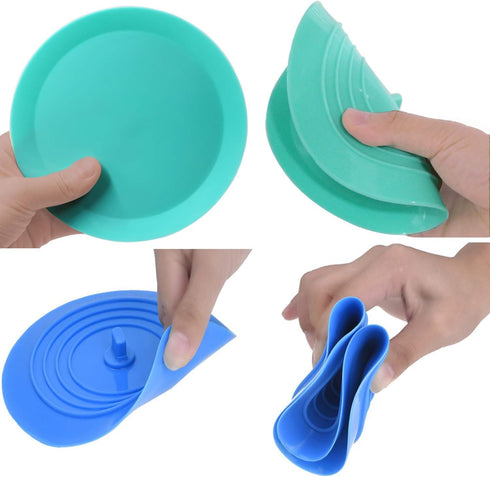 V-TOP Tub Stopper 2 Pack, 6 inches Large Silicone Drain Plug Hair Stopper Flat Suction Cover, Bathtub Accessories for Kitchen Bathroom and Laundry...