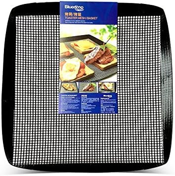 Bluedrop Toaster Baskets Non Stick PTFE Grill Mesh Trays Crisper Bakery Baskets Food Grade Woven Glass Baking Mesh Trays For Speed Oven27X27CM...