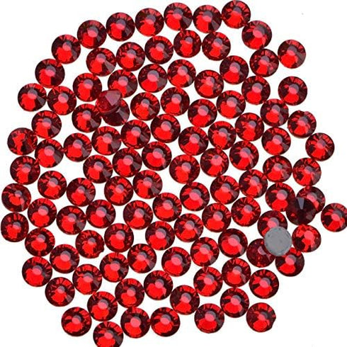 400 Pieces Hot Fix Glass Flatback Rhinestones HotFix Round Crystal Gems (Light Siam, SS30)...