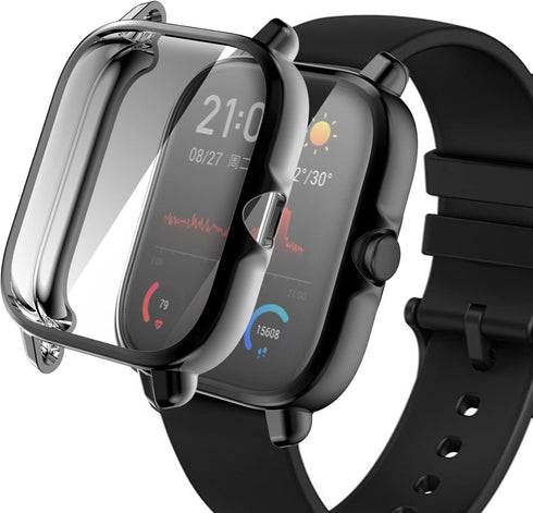 Cases Compatible with Amazfit GTS 3 Smartwatch Men Women Watch Case Soft TPU Shockproof Bumper Cover Screen Protector Case for Amazfit GTS 3 (Blac...