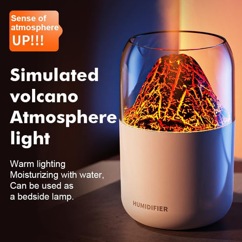 Portable Mini Volcano Humidifier, 300ml Small Cool Mist Humidifier, USB Personal Desktop Humidifier for Baby Bedroom Travel Office Home, Auto Shut...