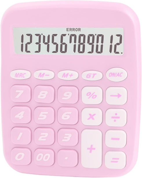 Desktop Calculator Big Buttons, 12 Digit Extra Large LCD Display, Battery Powered Office Calculators, Electronic Accounting Calculator for Busines...
