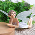 3 PCS Resin Toy Figures Cartoon White Angel Doll Garden Ornaments Flying Flower Fairy Car Cake Décor...
