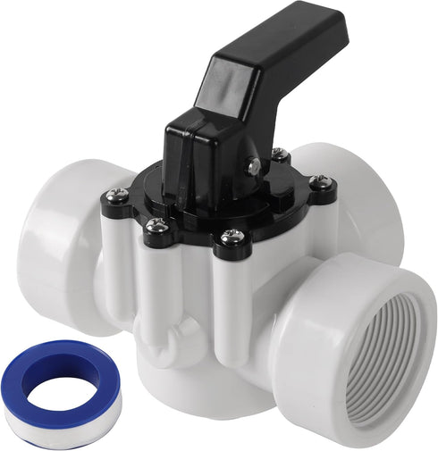 Three-way Swimming Pool Diverter Valve 1 1/2 Inch Female Threaded Replacement Valve for Pools and Spas 3 Way Valve Pool Hose Connector Above Groun...