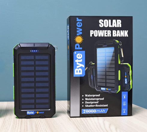 Solar Charger Power Bank 20000mAh, Portable Solar Pone Charger with Compass,Carabiner, Whistle,Flashlights,Solar Panel Charger,Camping Gear Access...