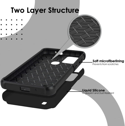 TJS Compatible for Wiko Voix Phone Case, Dual Layer Hybrid (Magnetic Mount Friendly) Shockproof Drop Protection Impact Phone Cover Case for Wiko V...