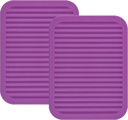 Smithcraft Silicone Trivets Mats for Hot Dishes and Hot Pots, Hot Pads for Countertops, Tables Pot Holders Spoon Rest Small Drying Mats Set of 2 C...