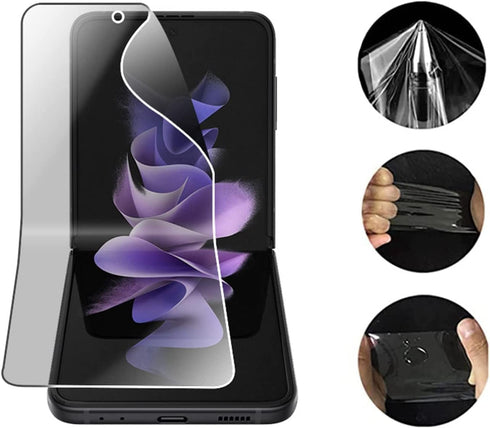 UEEBAI for Samsung Galaxy Z Flip 3 5G Privacy Screen Protector, 2 Pack 9H Hardness Anti Spy Private Tempered Glass Film Bubble Free Film Case Frie...