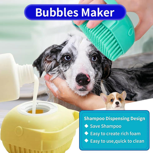 2 pcs Dog Bath Brush, Dog Bath massage, Dog shampoo Brush, Dog Bath Grooming Shedding Brush, Puppy Massage Brush with adjustable strap for long sh...