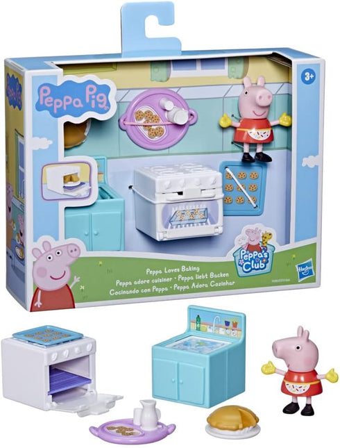 Peppa Pig Peppa's Club Peppa Loves Baking Little Spaces Themed Preschool Toy, Includes 1 Figure and 5 Accessories, for Ages 3 and Up, F4393, Multi...