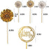 DIYASY Gold Happy Birthday Cake Topper Kit, Confetti Balloon Paper Fans Acrylic Cake Toppers for Birthday Cake Decoration 6 Pcs...