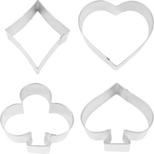 R&M International Casino Playing Card Suits Cookie Cutters, Spade, Heart, Club, Diamond, 4-Piece Set...