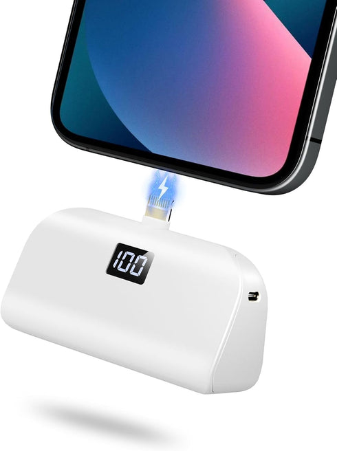 Mini Portable Charger for iPhone with Built in Cable, 4,800mAh Small Power Bank Fast Charging, Compatible with 14/14 Pro Max/13/13 Pro Max/12/12 P...