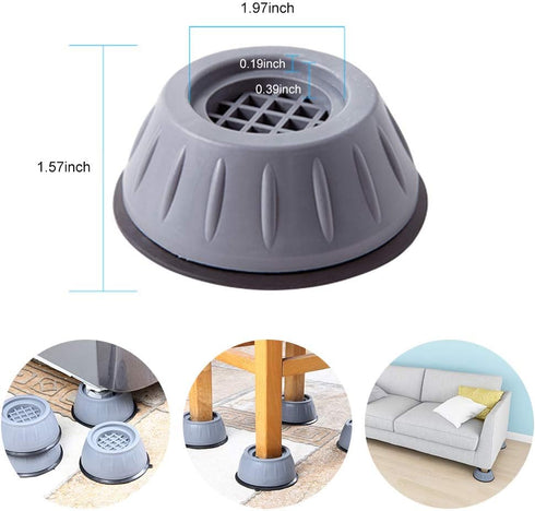 MWELLEWM Shock and Noise Cancelling Washing Machine Support, Plastic Noise Reducing Anti Slip Anti Vibration Rubber Washing Machine Feet Pads, Ant...
