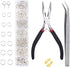 Jump Rings for Jewelry Making Kit, 1500pcs Jewelry Repair Kit for Necklace Bracelet, Lobster Clasps and Closures Repair Supplies Kit with Pliers T...
