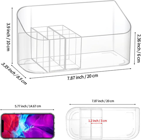 Clear Makeup Tray Holder Organizer Cosmetic Display Case, Small Makeup Organizer for Vanity Bathroom Counter Countertop Tabletop Desktop Vanity Dr...